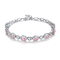 Bracelet argenté de la CZ du rose 925 de bracelet d'amitié de charme pour des femmes