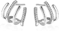 La griffe a formé 925 boucles d'oreille argentées de la CZ, rhodium a plaqué Sterling Silver Stud Earrings